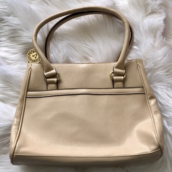 Anne Klein Crossgrain Creme Satchel Bag - Picture 2 of 7